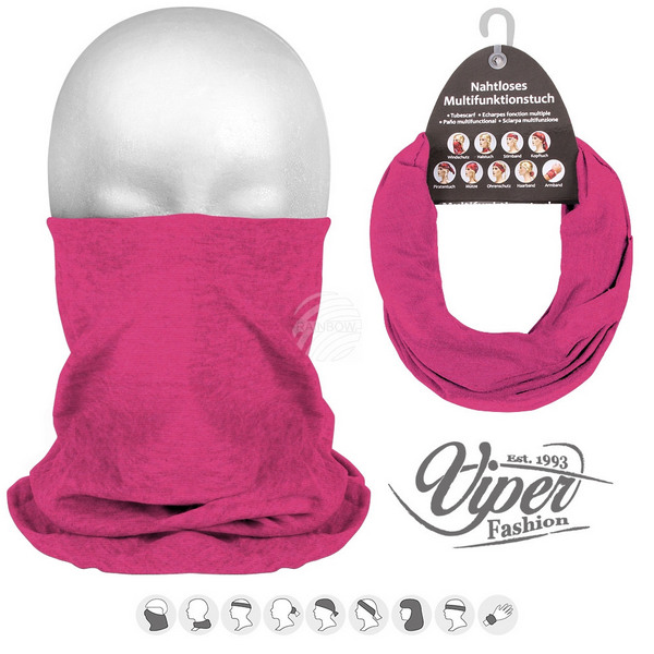 Viper Fashion 9in1 Multipurpose Microfiber Tube Scarf, D.Pink